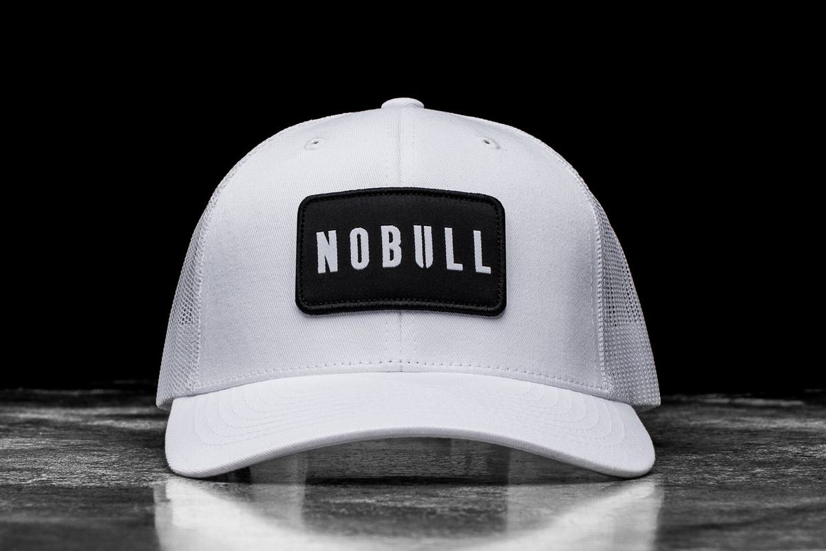 Nobull Curved-Brim Trucker Men\'s Hats White | Australia (WP2694)